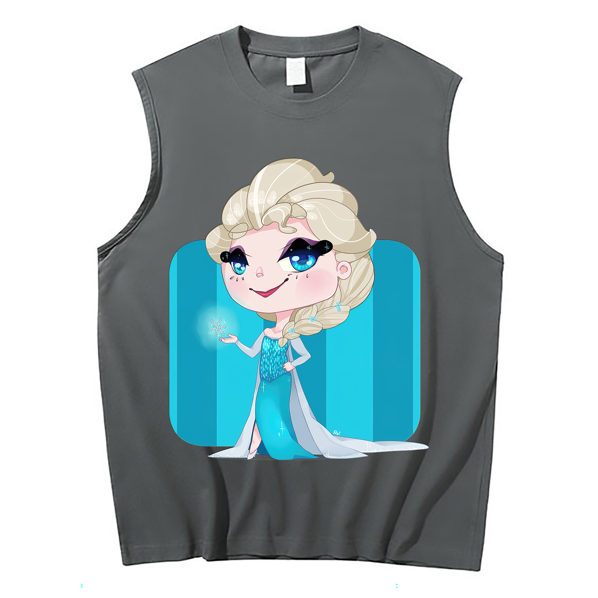 （画像用） アナと雪の女王 アンナ エルサ Frozen Anna Elsa コットン100％タンクトップ（フロントプリント）